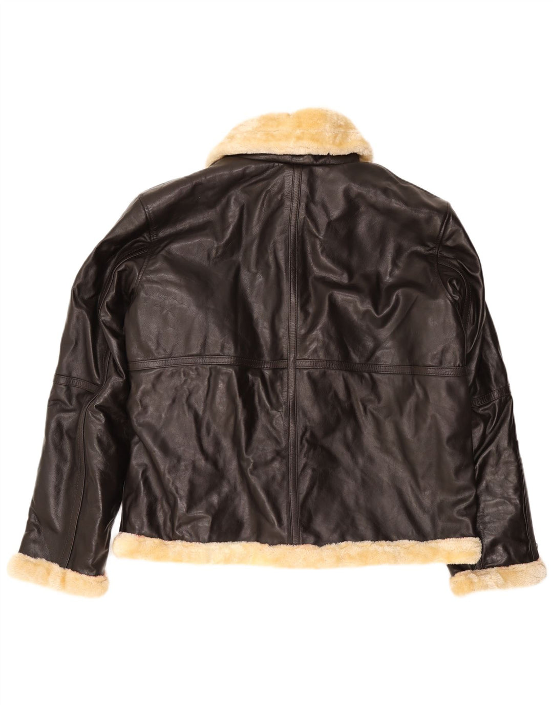 VINTAGE Chaqueta de piel de oveja para hombre Reino Unido 50 5XL cuero marrón