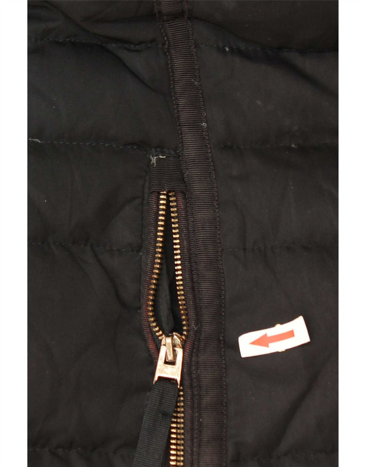 Zara Mujer Abrigo Acolchado UK 40 Pequeño Poliéster Negro