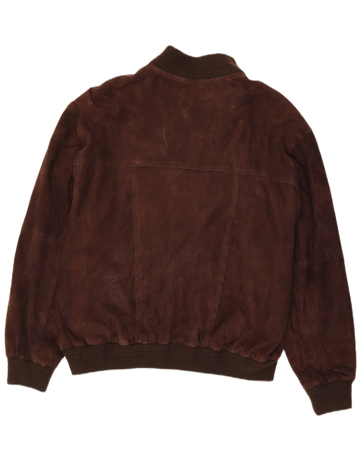 Vintage hombres ante bomber chaqueta IT 58 4XL cuero marrón