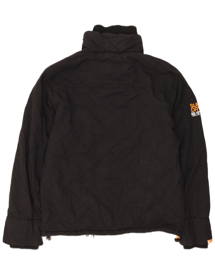SUPERDRY Chaqueta cortavientos con estampado Windcheater para hombre, talla 40, color negro