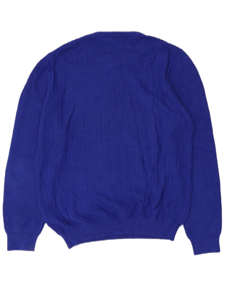 Reiss - Jersey de cuello redondo para hombre, talla grande, algodón azul
