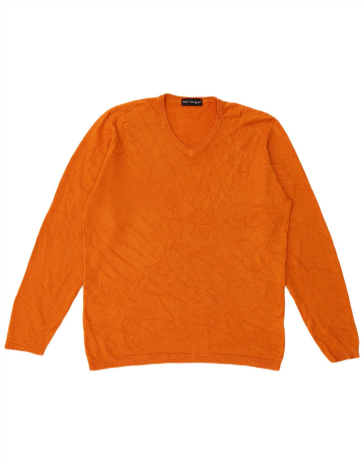 Marks & Spencer Suéter con Cuello en V Autograph para Hombre Pequeño Acrílico Naranja