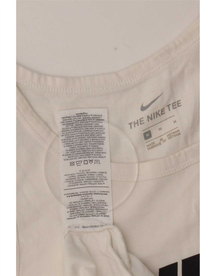 Nike Camiseta sin mangas con gráfico para hombre, algodón blanco mediano