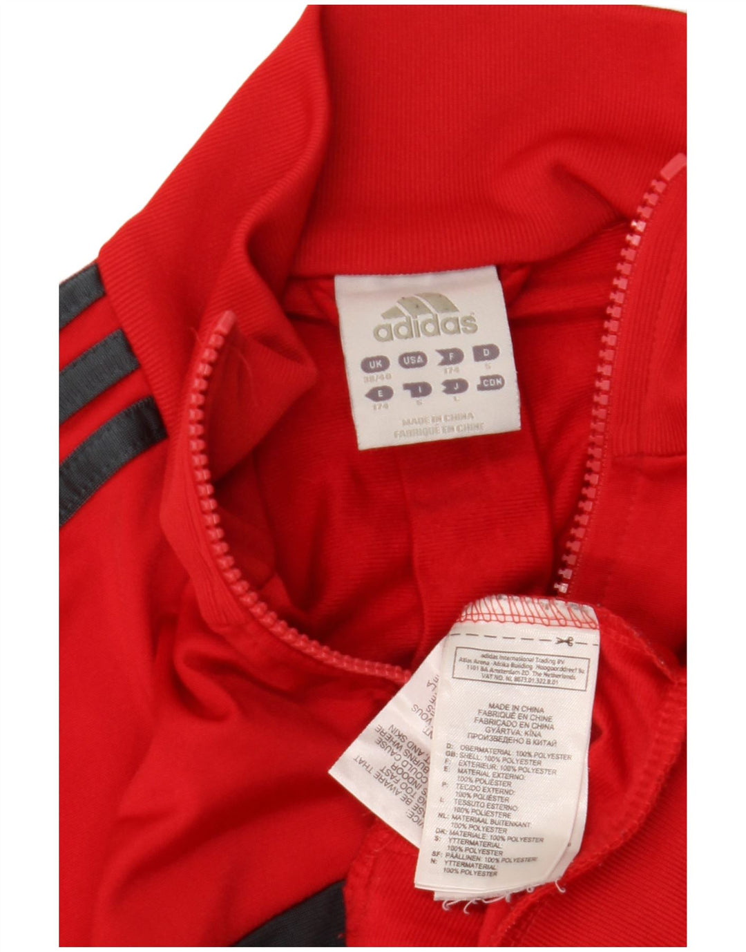 ADIDAS Chaqueta de chándal para hombre UK 38/40 Poliéster color block mediano rojo