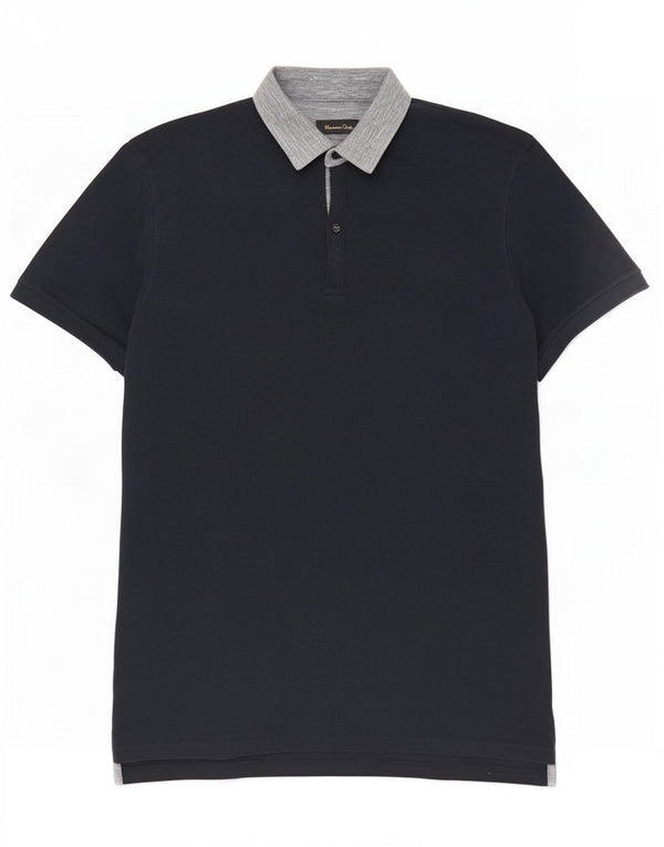 Massimo Dutti Polo Casual Fit Hombre XL Azul Marino Colorblock