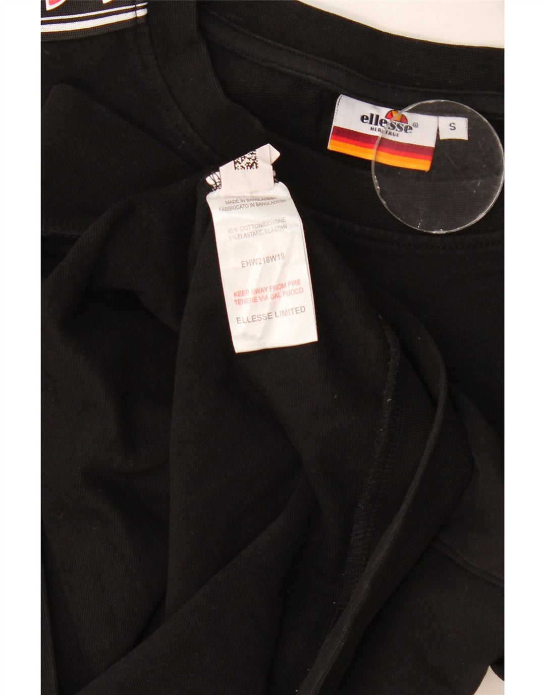 Ellesse Heritage Graphic Sudadera tipo jersey con bloques de color negro pequeño para hombre