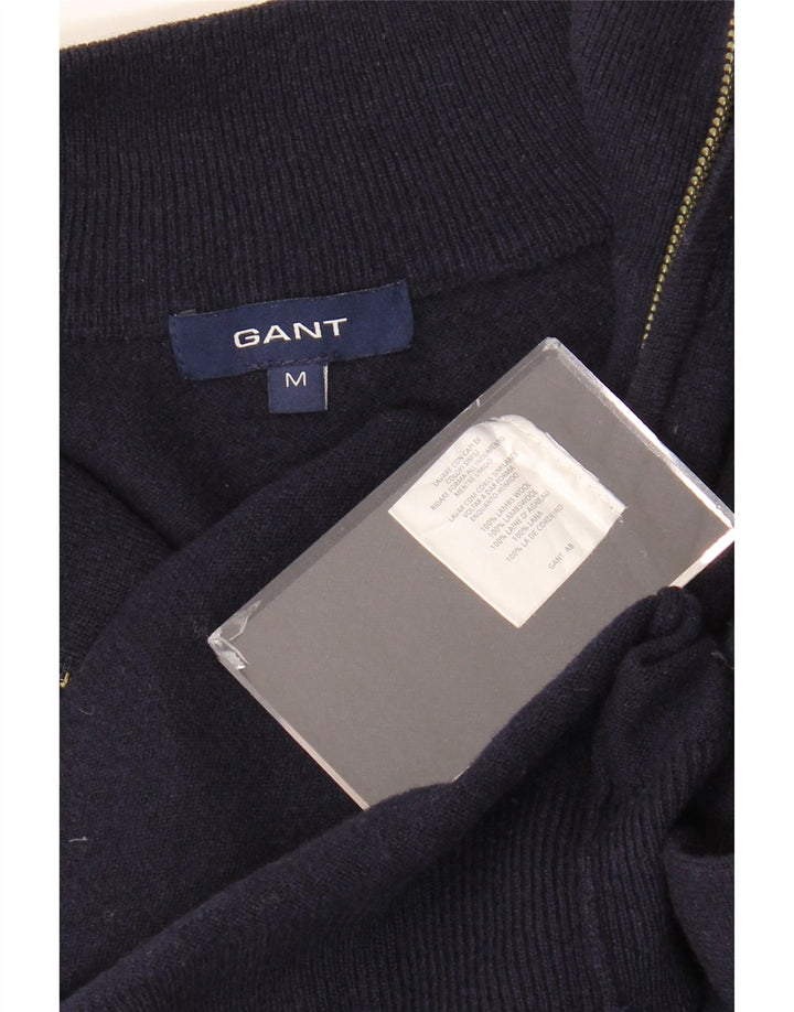 GANT Jersey tipo jersey con cuello y cremallera para hombre en lana de cordero azul marino medio