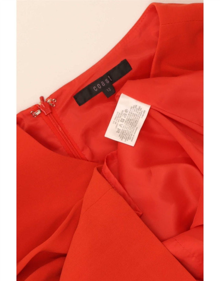 Vestido tubo de manga larga para mujer Coast UK 42 Triacetato rojo mediano