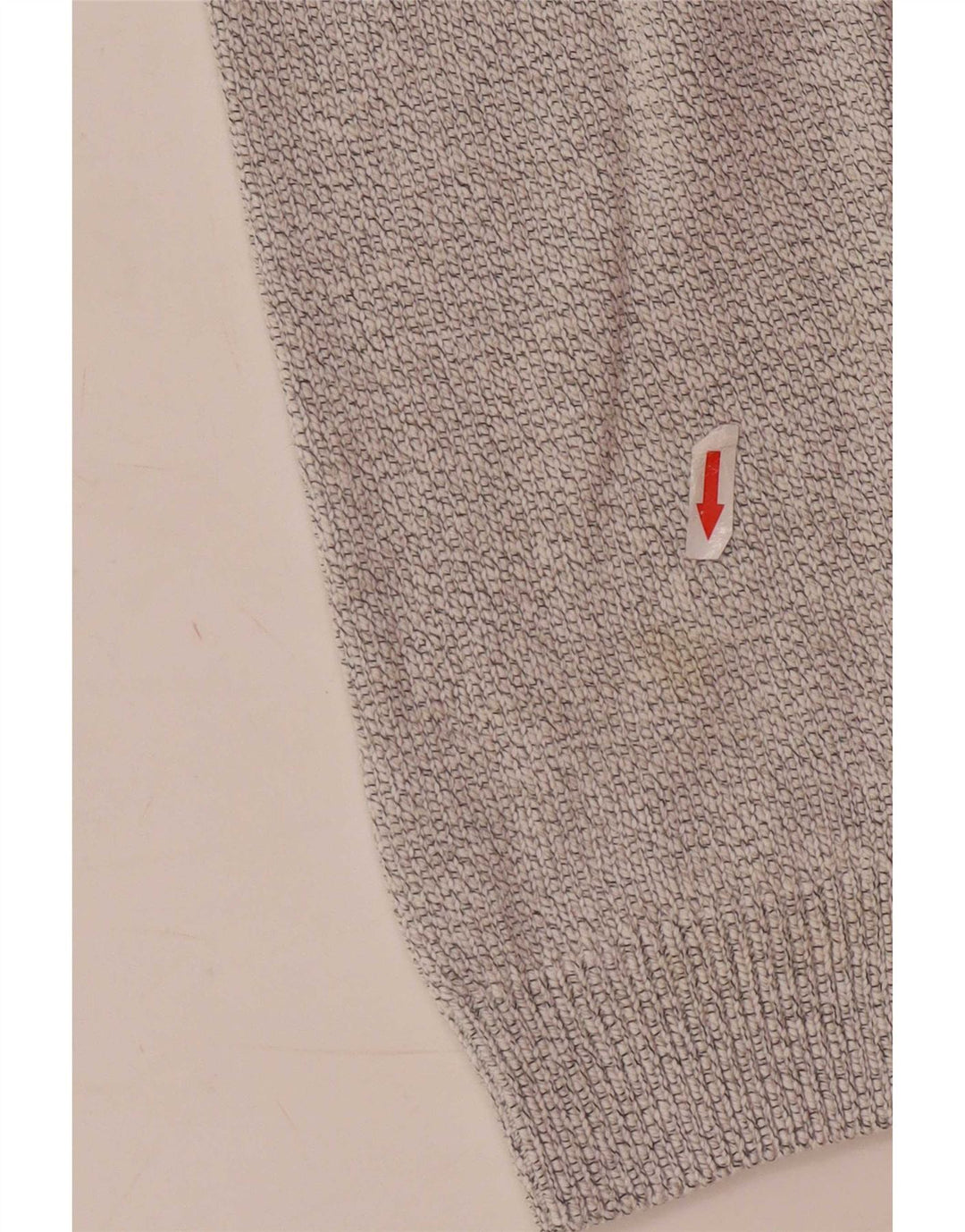 Marks & Spencer Suéter tipo jersey con cuello y cremallera para hombre, tamaño grande, de algodón moteado en blanco roto