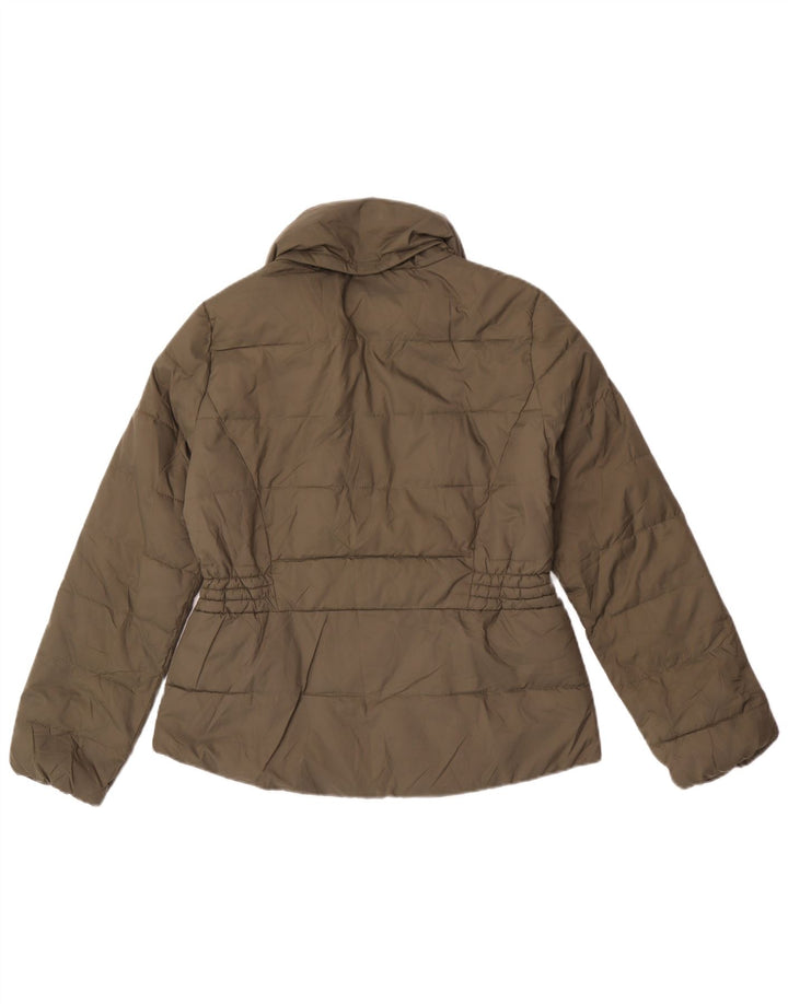 Marks & Spencer Chaqueta acolchada con capucha para mujer UK 12 Poliéster caqui mediano