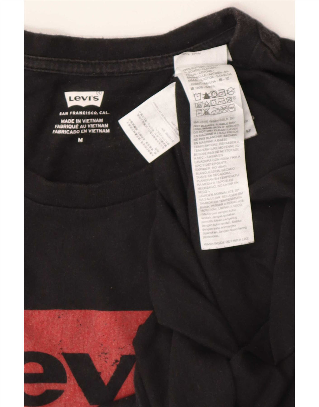 Levi's Camiseta gráfica para hombre Top Medium Black Cotton