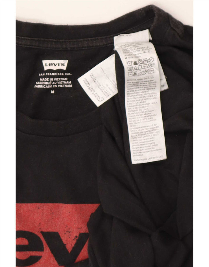 Levi's Camiseta gráfica para hombre Top Medium Black Cotton