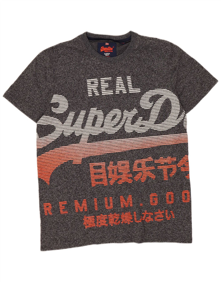 Superdry Camiseta gráfica para hombre Top XL de algodón moteado gris