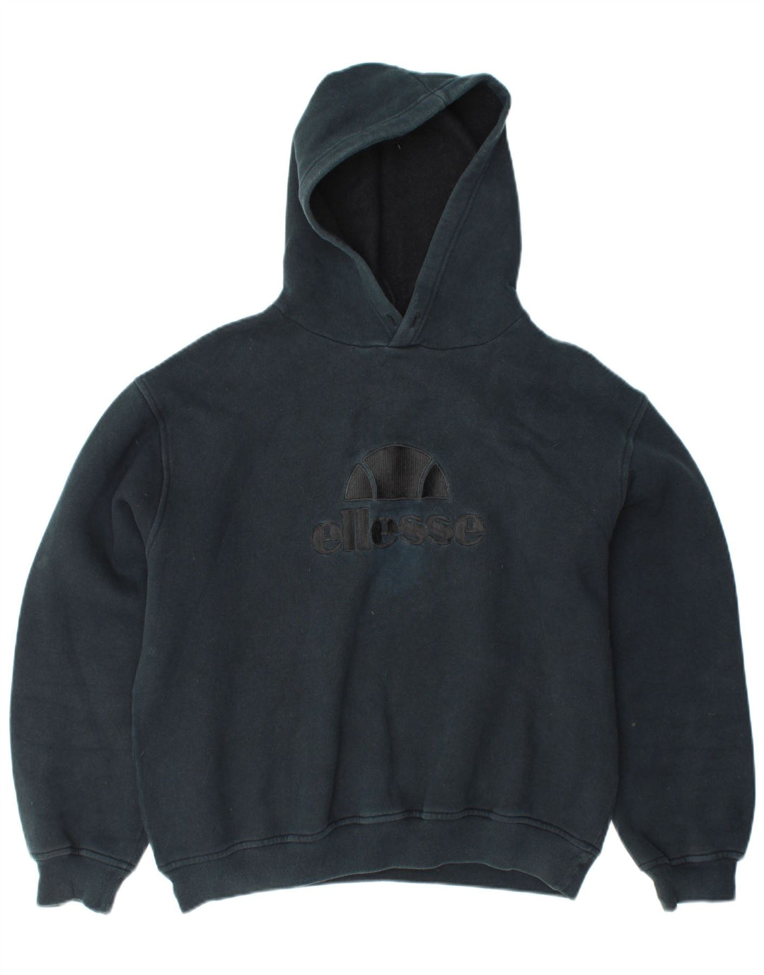 ELLESSE Jersey con capucha gráfica para mujer Reino Unido 40 Grande Algodón azul marino