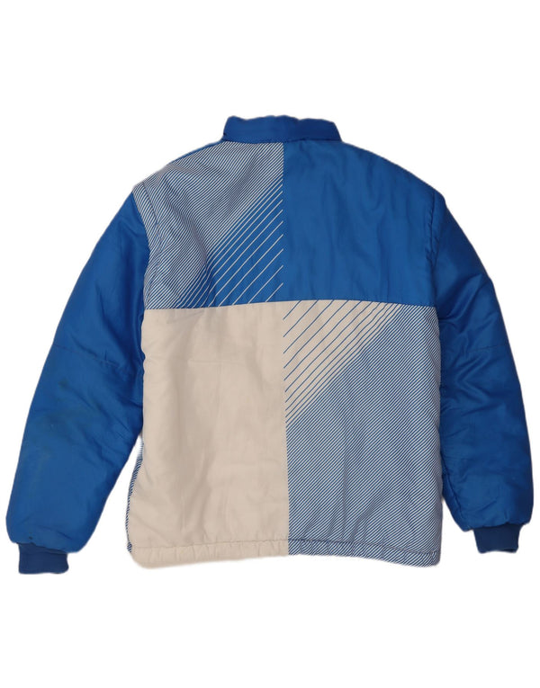 Chaqueta acolchada vintage para hombre Reino Unido 42 XL Bloque de color azul