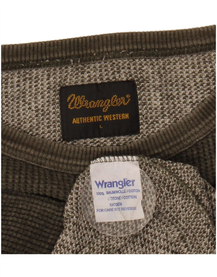 Wrangler Camiseta para Hombre Top Large Khaki Cotton