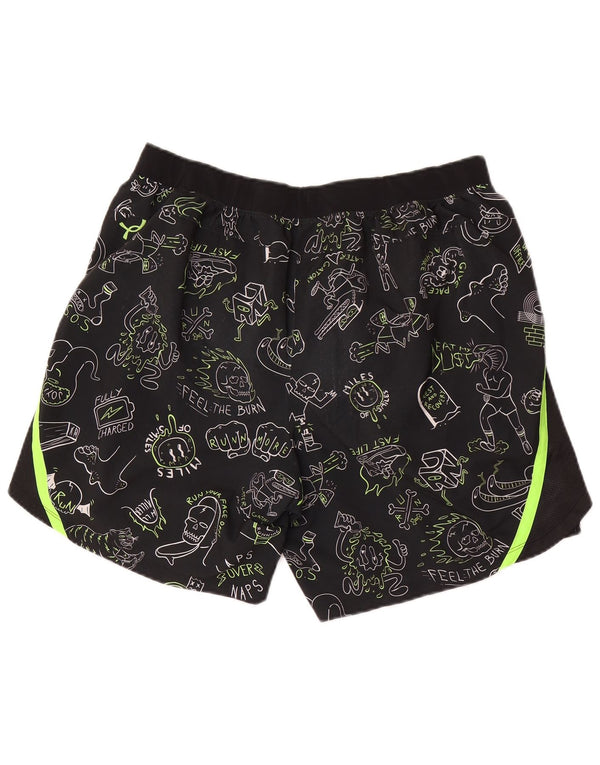 Under Armour Heat Gear - Pantalones cortos deportivos con estampado abstracto para hombre, talla XL, color negro