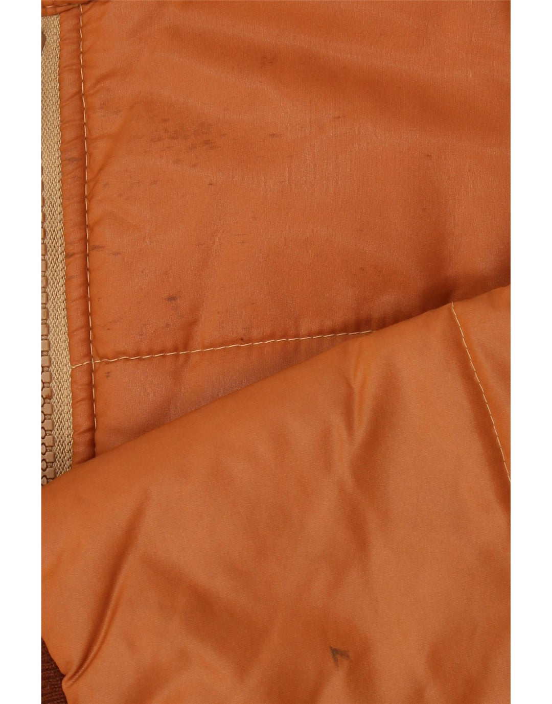 VINTAGE Chaqueta acolchada para hombre IT 52 XL Naranja Colorblock Poliéster