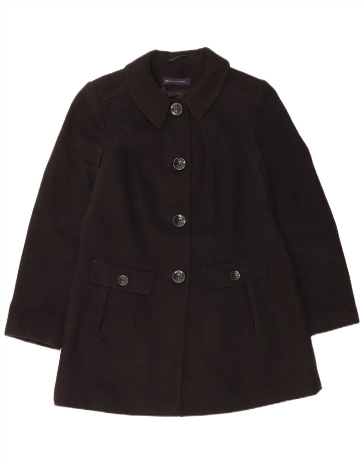 Marks & Spencer Abrigo de corte regular para mujer UK 10 Small Poliéster negro