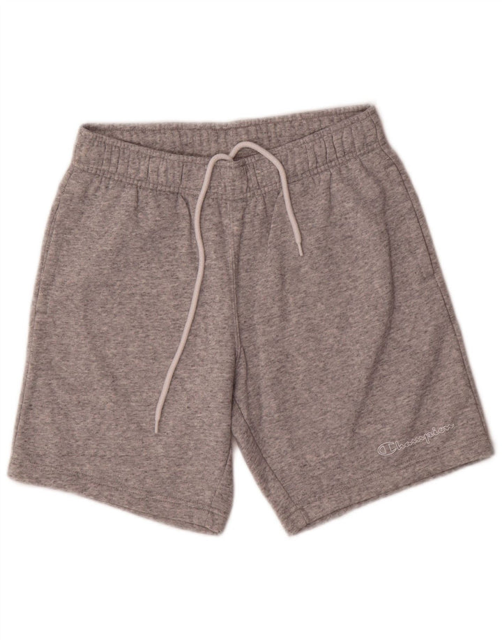 Champion Pantalones cortos deportivos para hombre de algodón moteado gris pequeño