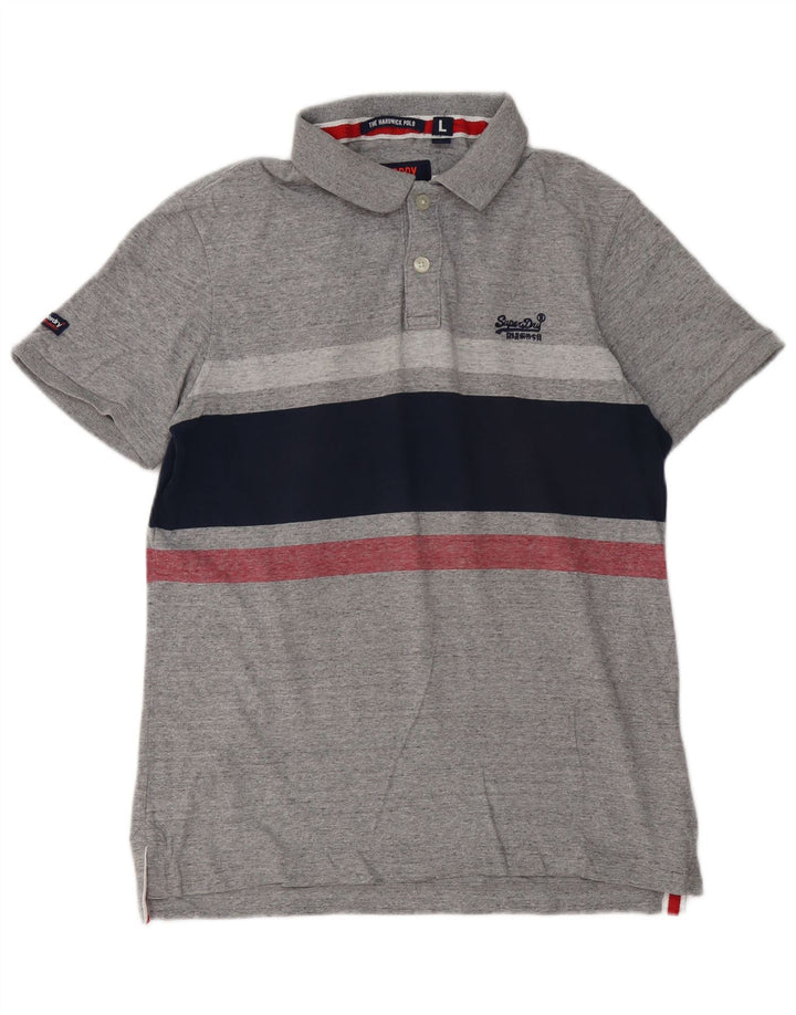 Superdry Polo Para Hombre De Algodón A Rayas Gris Grande