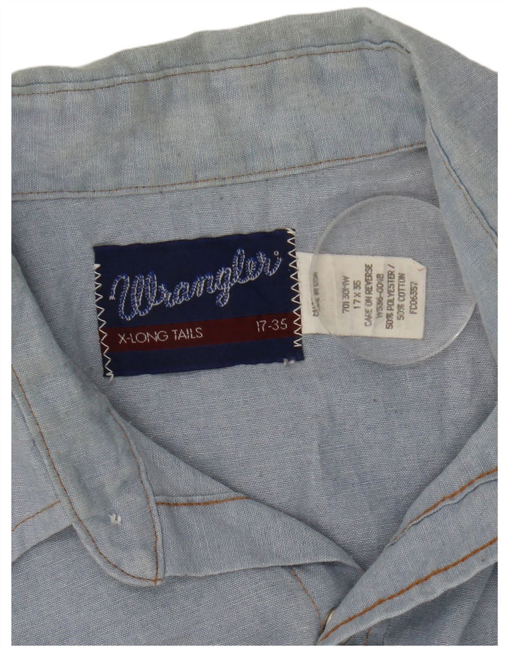 Wrangler Camisa Western Hombre Talla 17 XL Poliéster Azul