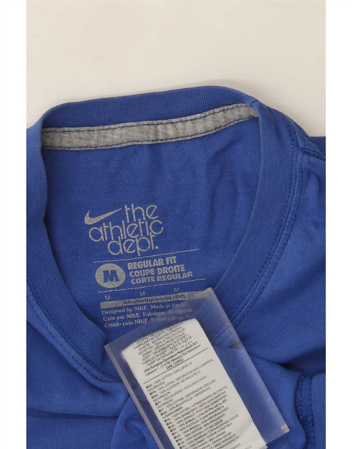 Nike - Camiseta de corte regular para hombre, color azul medio, algodón