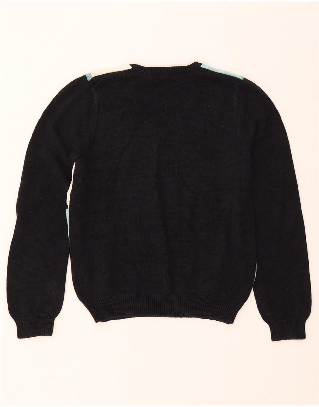 IZOD Suéter tipo jersey de golf con cuello en V para mujer UK 12 Medium Black Argyle/Diamond