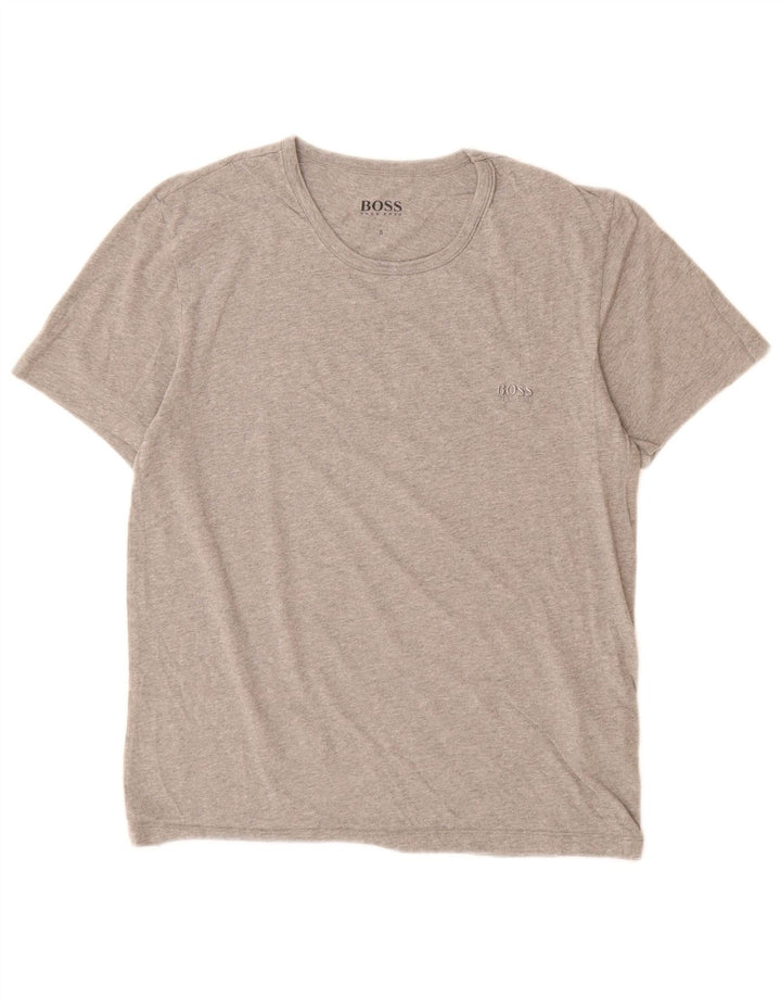 Hugo Boss Hombre Camiseta Top Small Gris Algodón