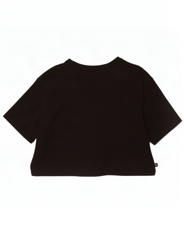 Puma Mujer Crop Graphic Camiseta Top UK 40 Grande Algodón Negro
