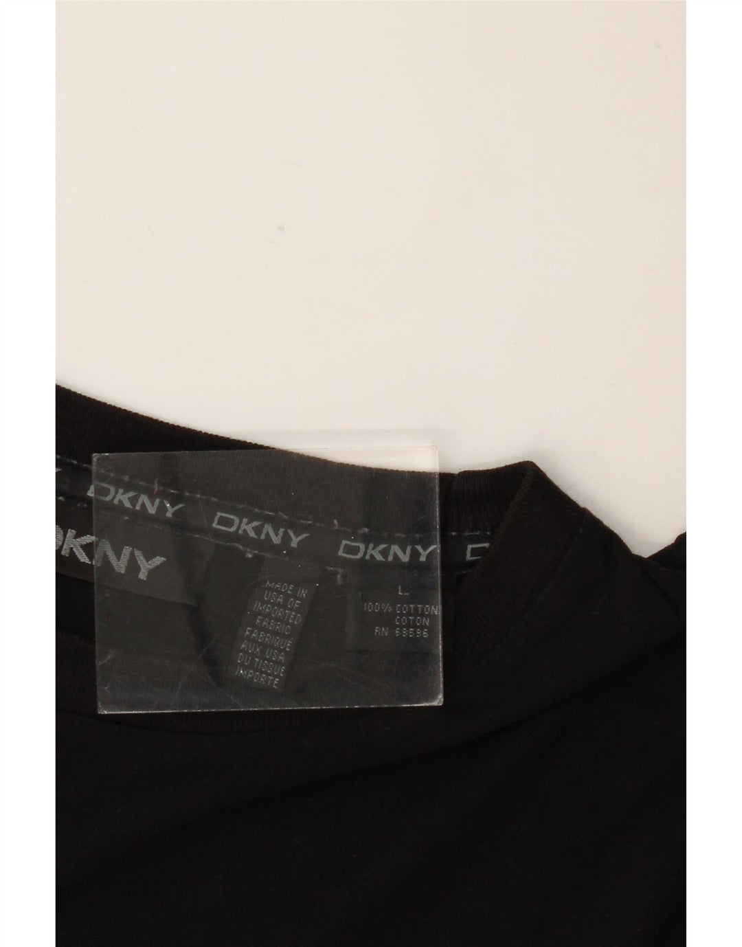 DKNY Camiseta para hombre Top grande de algodón negro