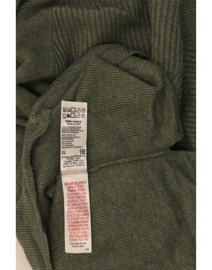 Marks & Spencer - Jersey con cuello alto para mujer, talla 40, color verde medio