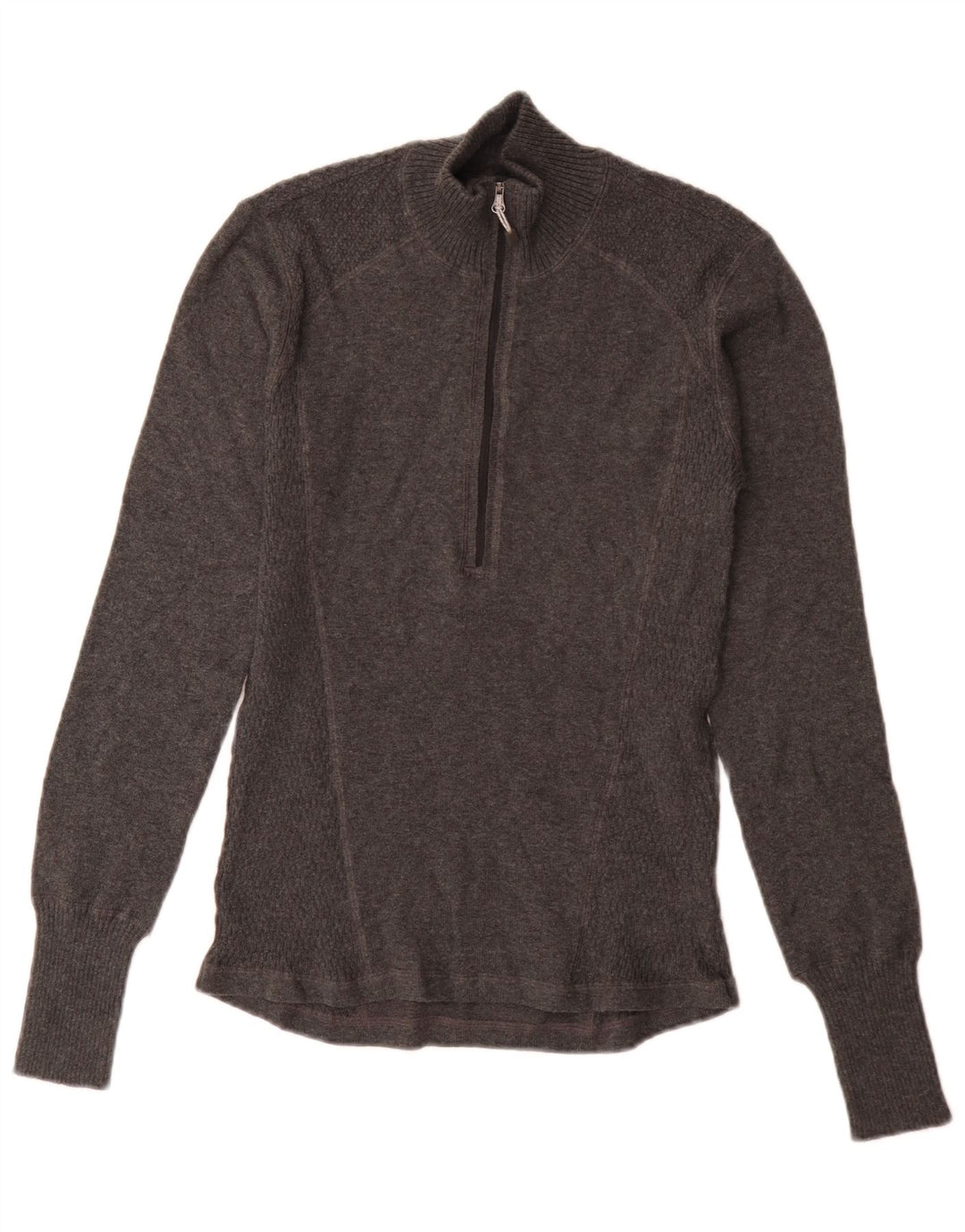 Eddie Bauer - Jersey para hombre con cuello y cremallera, talla pequeña, algodón gris