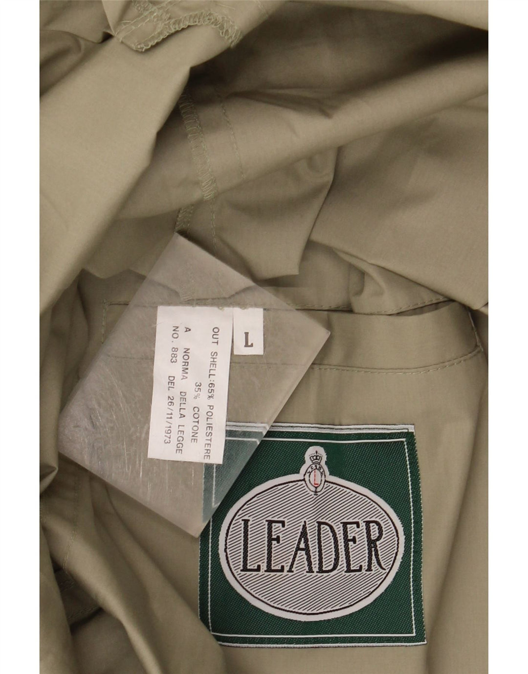 Abrigo LEADER para hombre UK 40 Large Caqui Poliéster