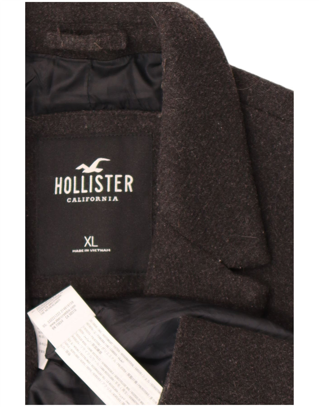 Abrigo Hollister para hombre UK 42 XL Poliéster gris
