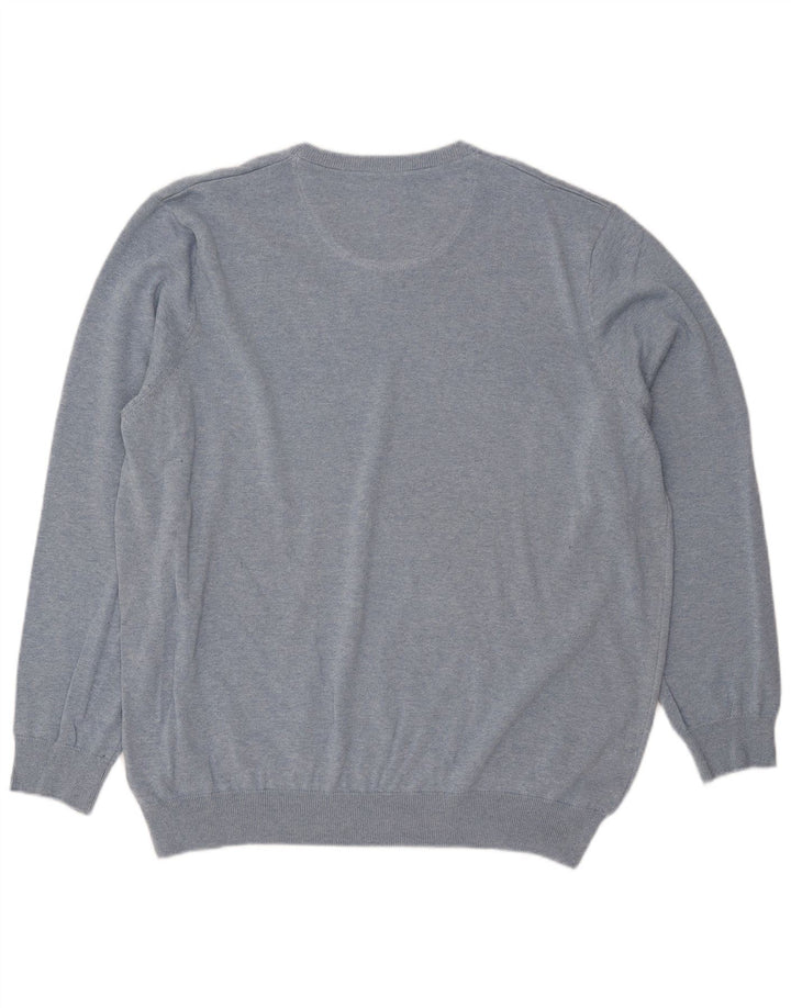 Lacoste - Jersey con cuello en V para hombre, talla 8, 3XL, algodón azul