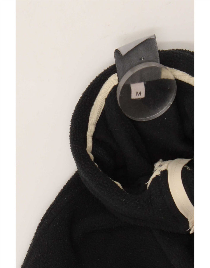 K-Way Jersey de forro polar con cuello y cremallera para hombre, tamaño mediano, negro a rayas