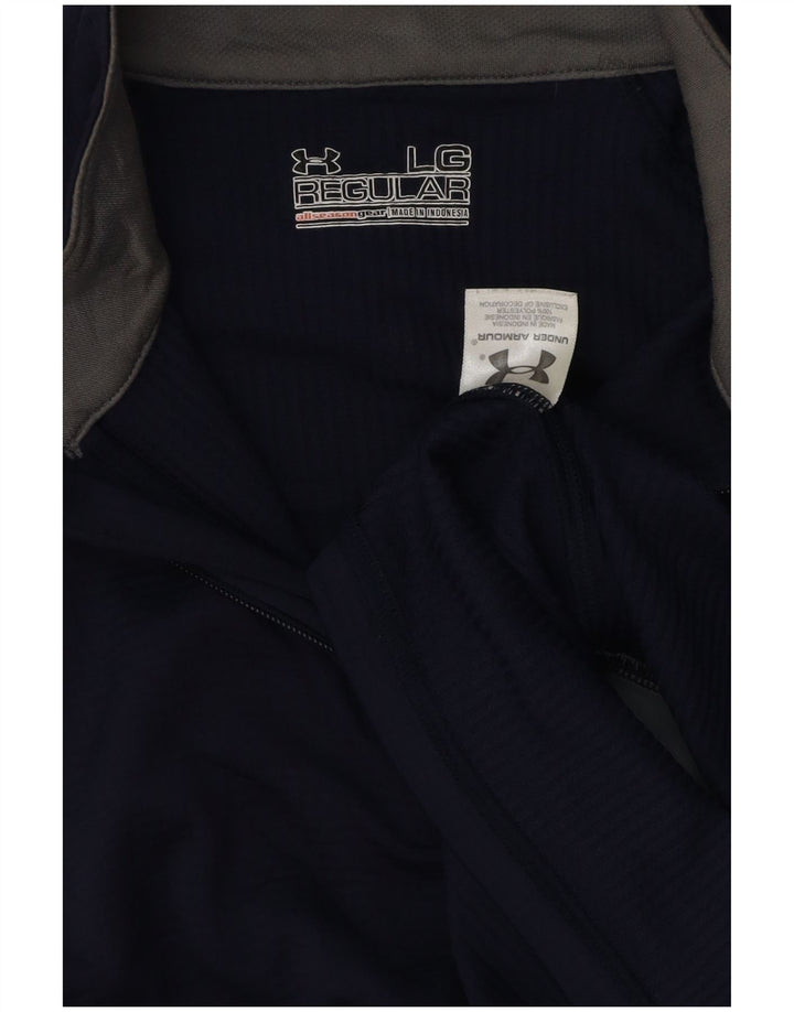 UNDER ARMOUR Hombre Allseason Gear Jersey Chándal Top Grande Azul Marino