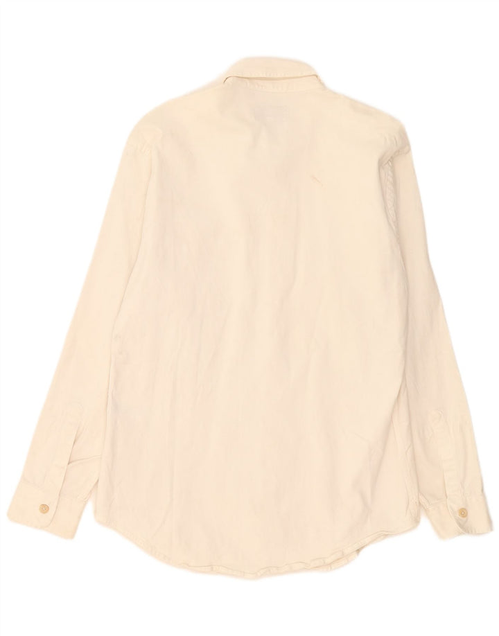 Camisa Armani Jeans Hombre Grande Blanco Roto Algodón