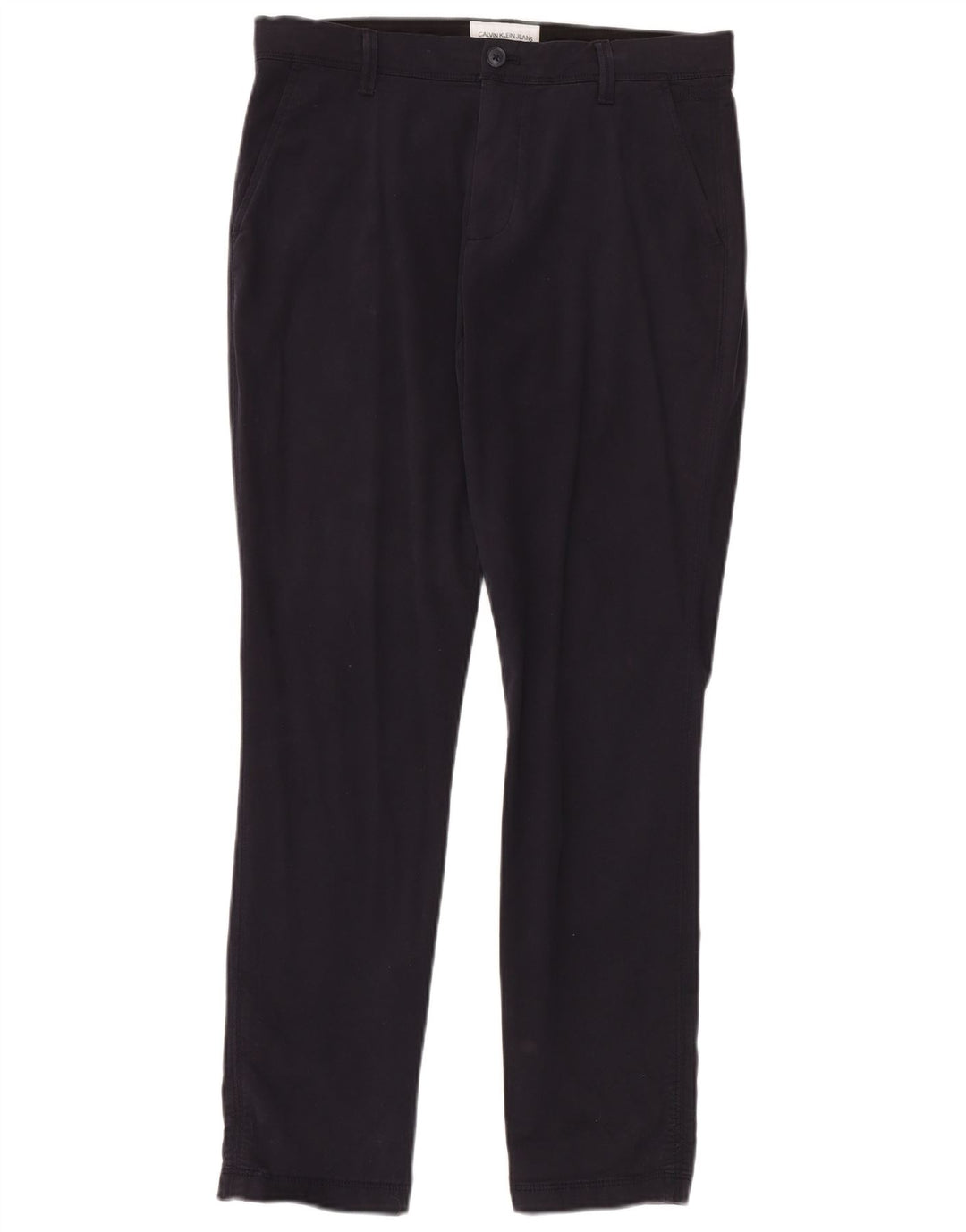 CALVIN KLEIN Pantalón chino ajustado para hombre W31 L32 Algodón azul marino