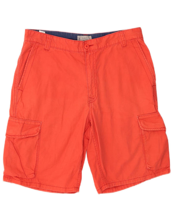 Marks & Spencer Pantalones cortos tipo cargo para hombre W32 Algodón rojo mediano