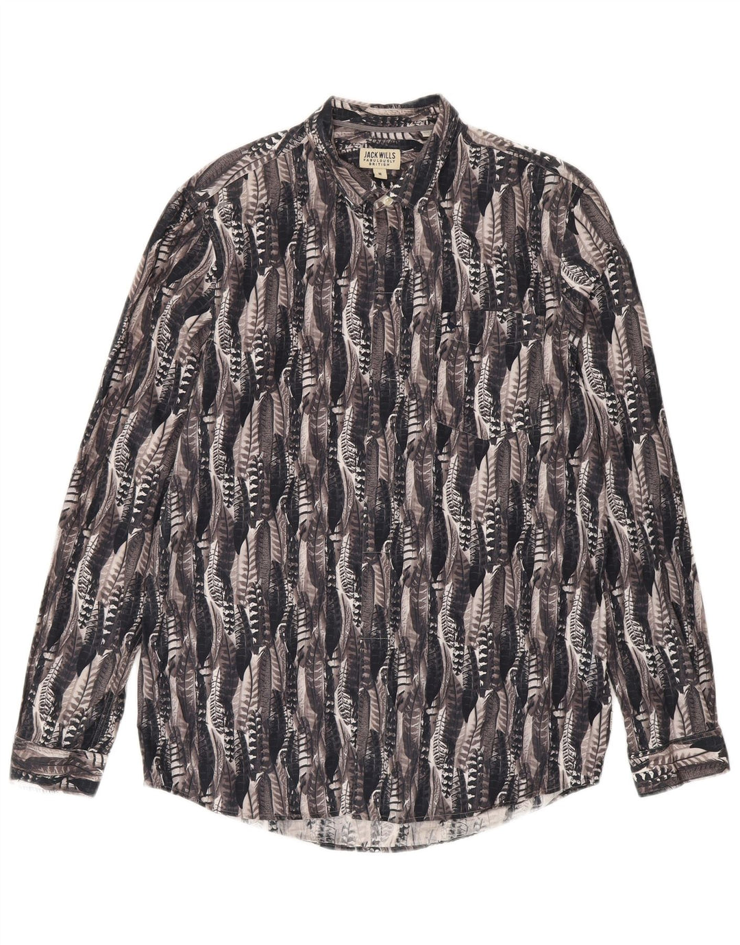 Camisa Jack Wills Hombre con estampado abstracto de algodón gris medio