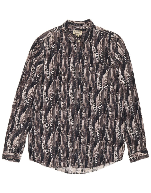 Camisa Jack Wills Hombre con estampado abstracto de algodón gris medio