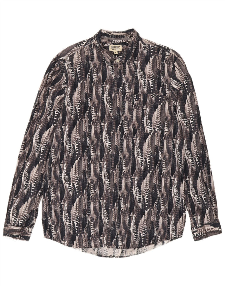 Camisa Jack Wills Hombre con estampado abstracto de algodón gris medio