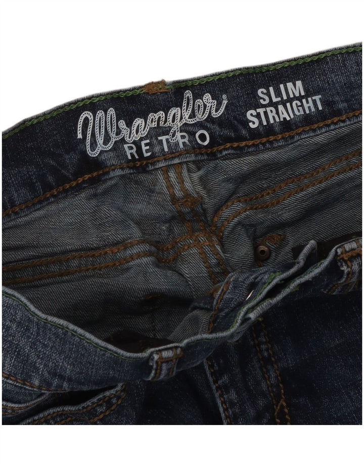 Vaqueros Wrangler Retro Slim Rectos Mujer W28 L30 Azul