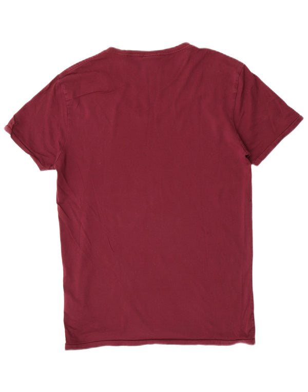 Scotch & Soda Hombre Camiseta Top Medium Granate Algodón