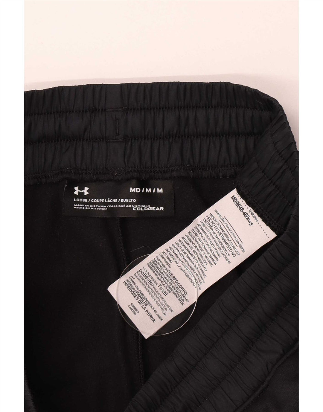 Under Armour Pantalones de chándal con estampado Cold Gear para hombre, talla mediana, negro