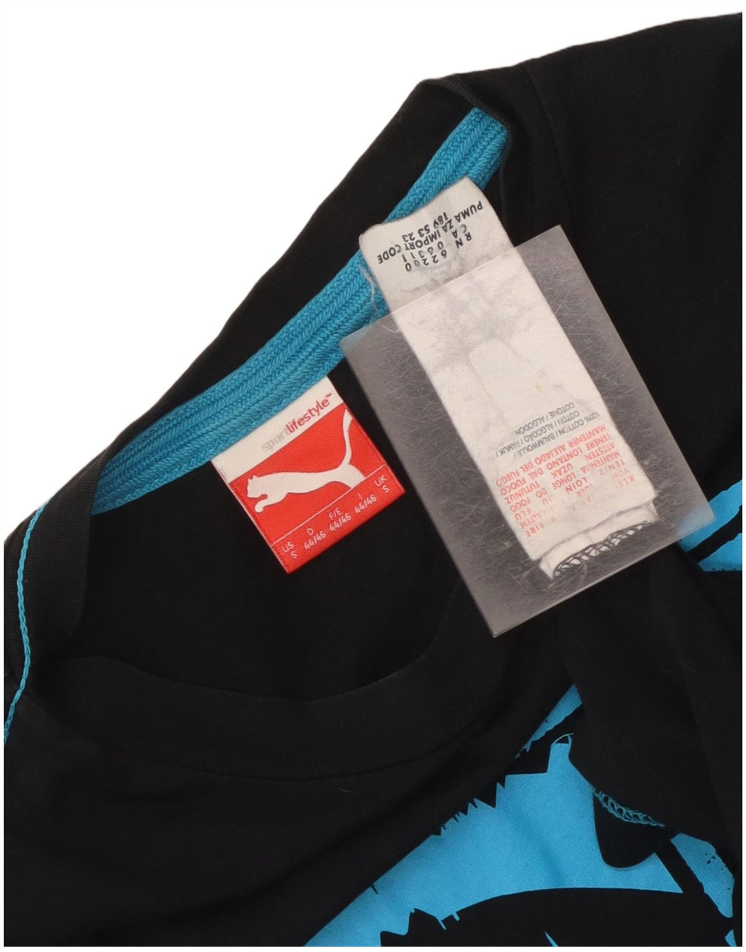 Puma - Camiseta gráfica para hombre, talla pequeña, algodón negro