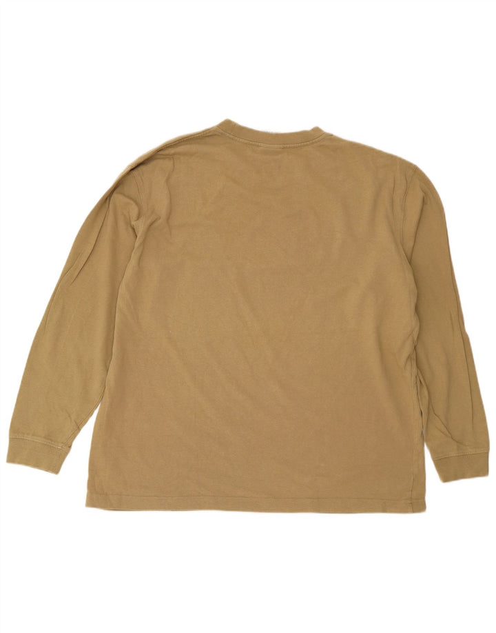 Zara Hombre Top Manga Larga XL Algodón Beige