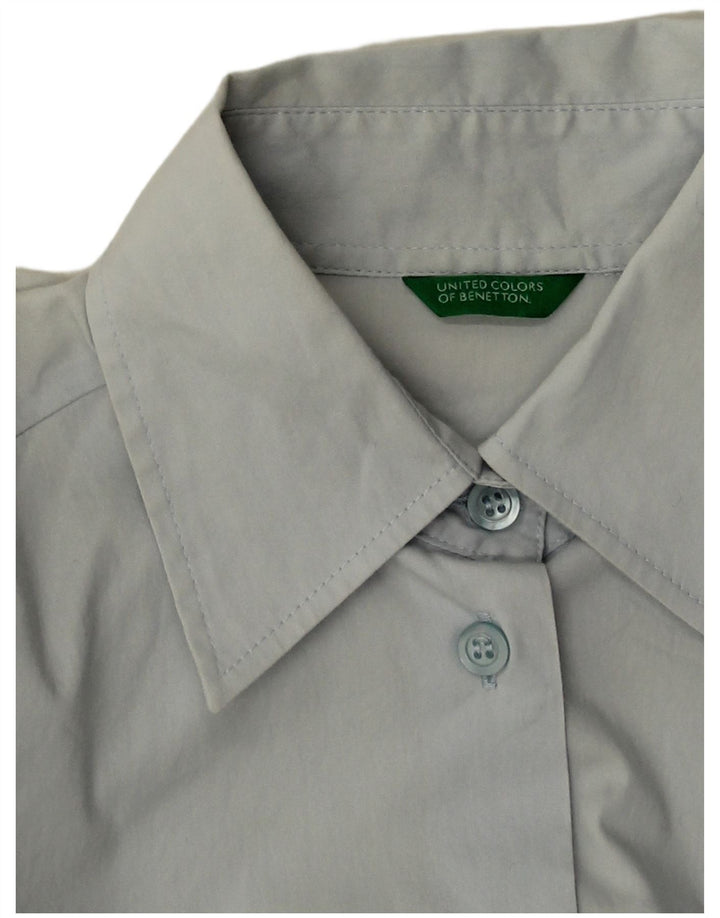 Benetton Camisa Corta Mujer UK 8 Small Azul